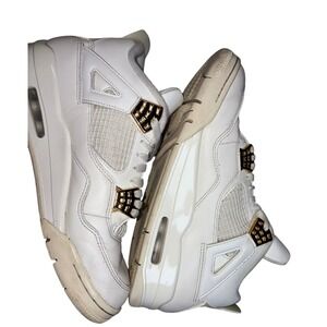Nike Air Jordan 4 Retro Metallic Gold Sail Womens Shoes AQ9129-170 Size 10